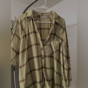 Urban outfitters oversized button down shirt in green